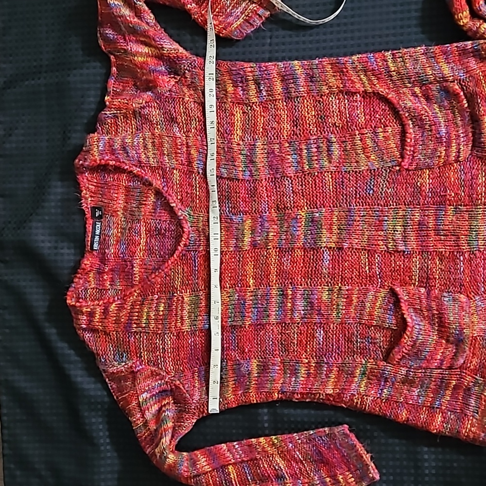 Kristin Nicole, acrylic, red, multicolored,  sweater with matching scarf,  2X - Picture 10 of 13